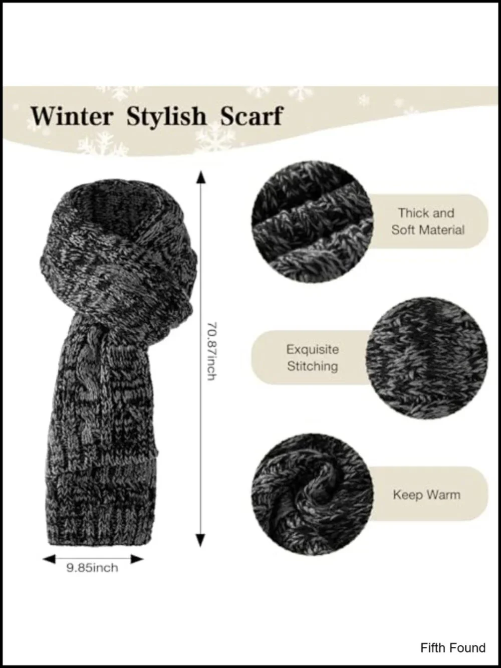 Womens Winter 3-in-1 Set Beanie Scarf Touchscreen Gloves Acrylic Knit